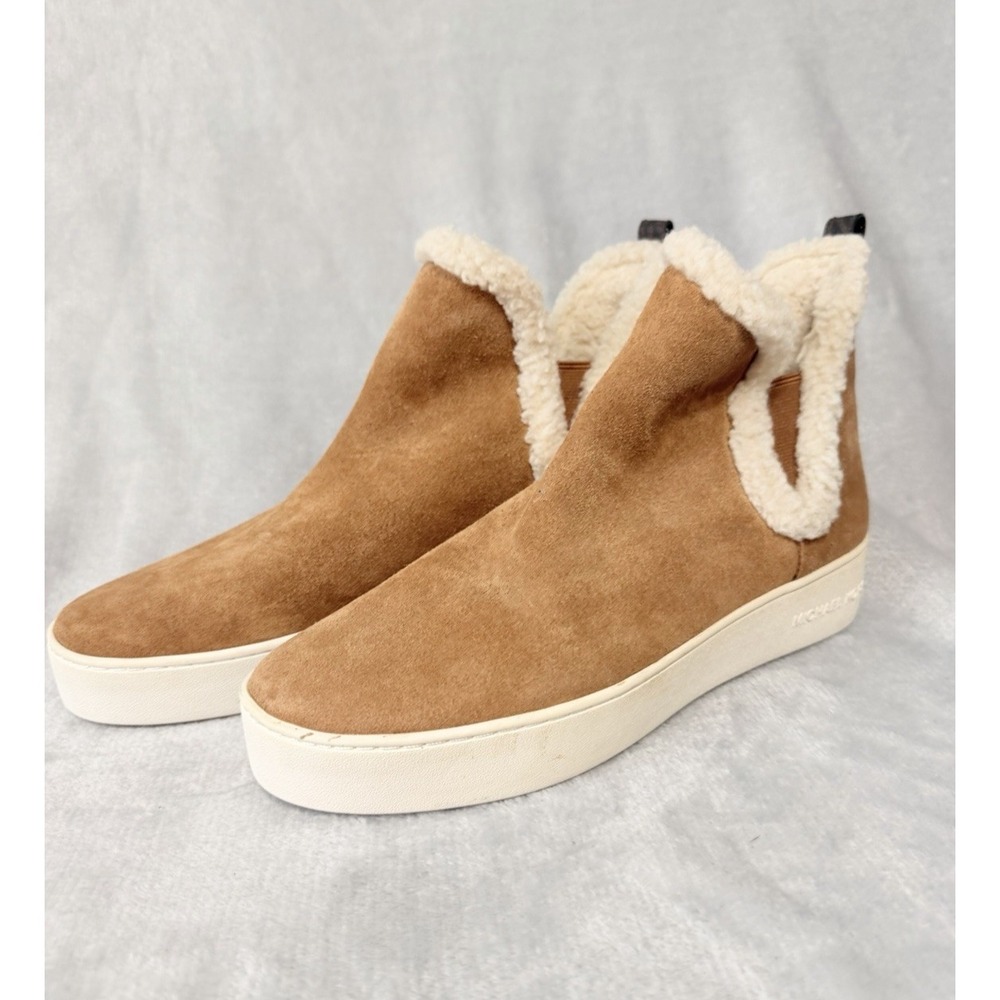 Michael Kors Brown Suede leather Lined Ankle Boots SZ 8 Pull on